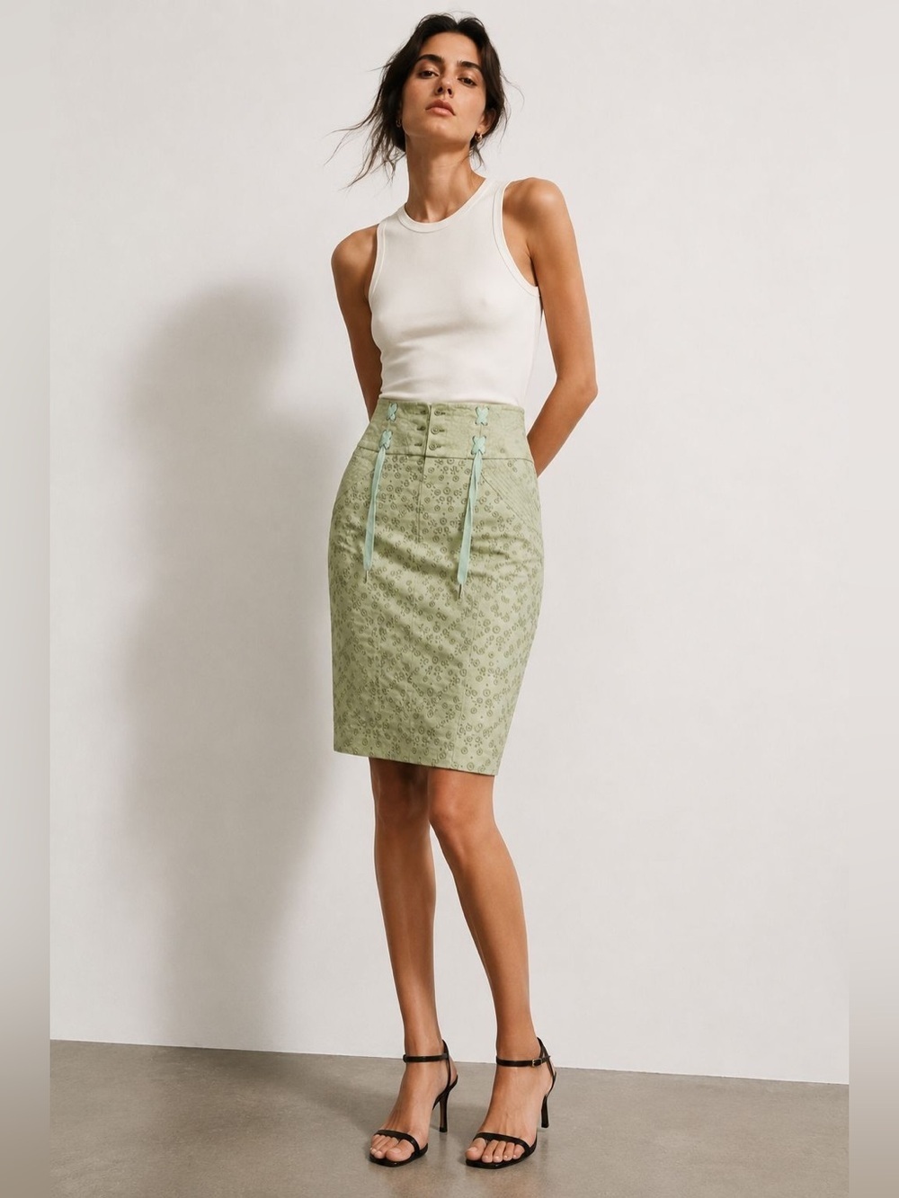 Antonio Berardi Women’s High-Waisted Floral Pencil Skirt Size 44